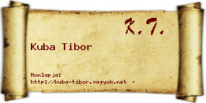 Kuba Tibor névjegykártya